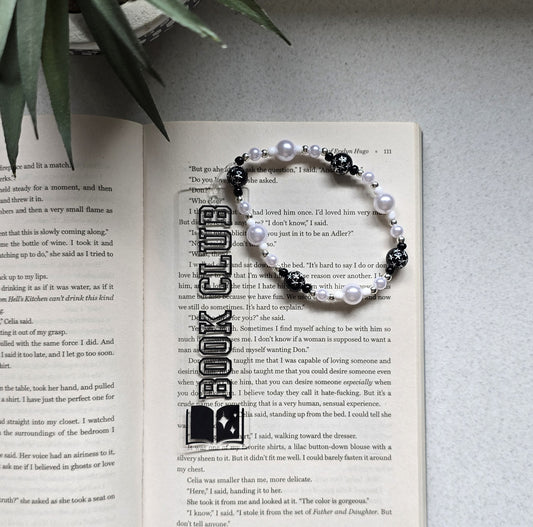 Bookmark with Black & White Charm